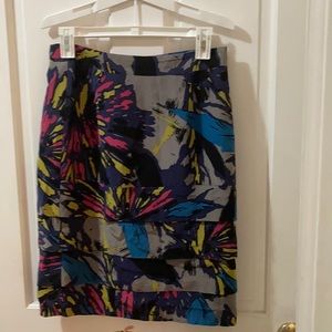 Silk Trina Turner colorful streaks layered skirt